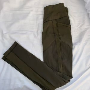 Army green Lululemon leggings